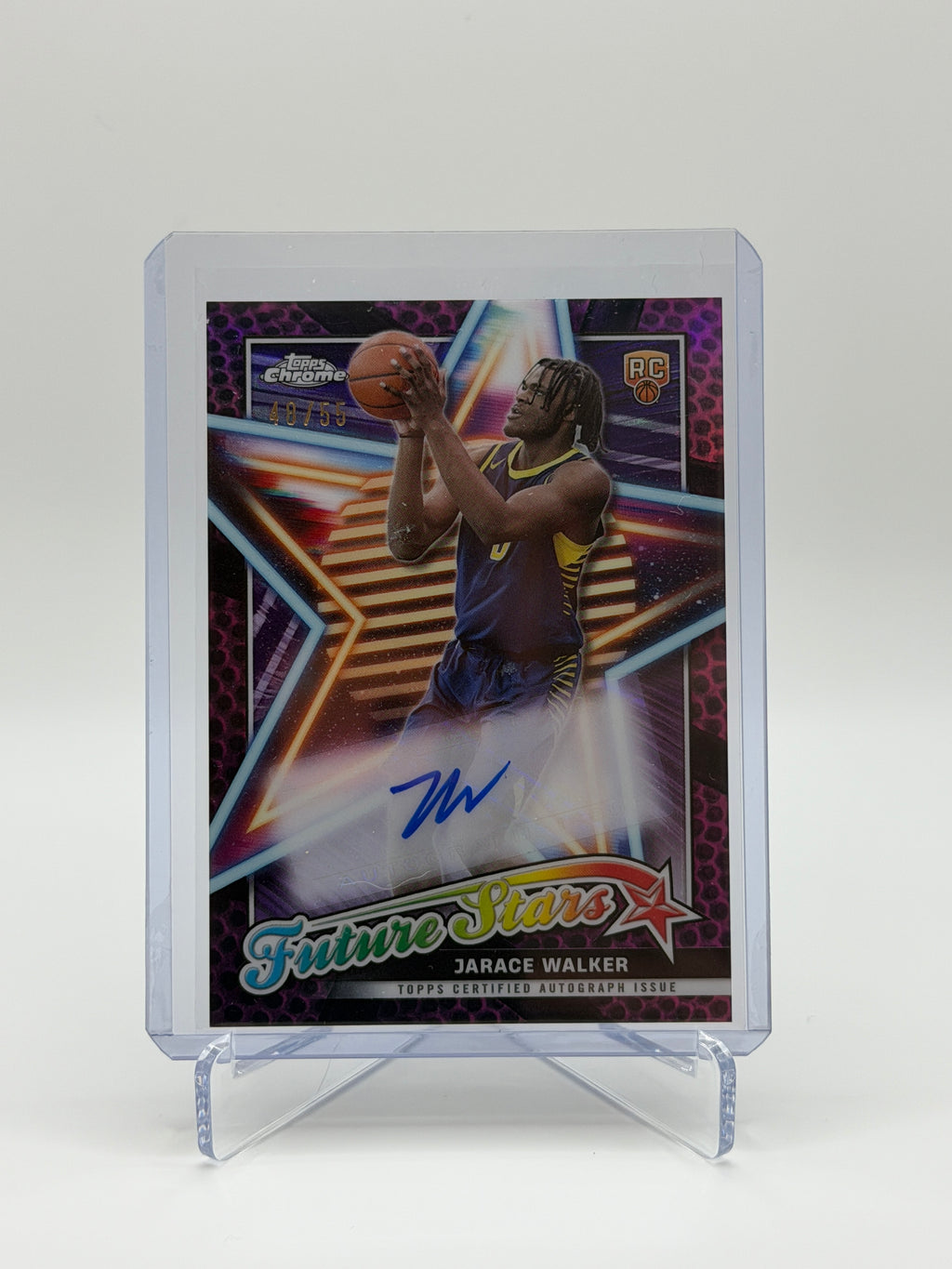 Jarace Walker Topps Chrome Future Stars RC auto /55 Pink refractor 2024-2025
