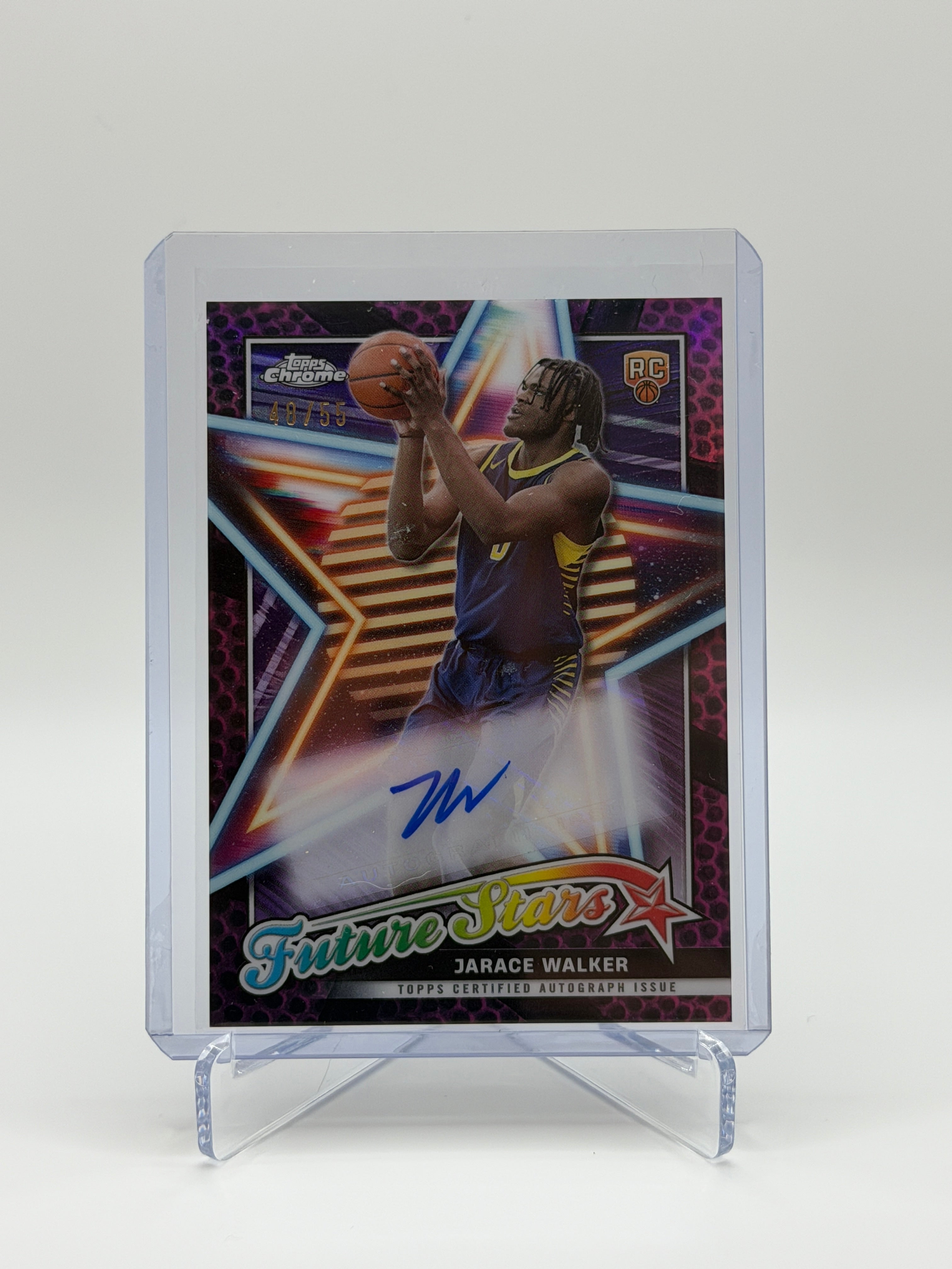 Jarace Walker Topps Chrome Future Stars RC auto /55 Pink refractor 2024-2025