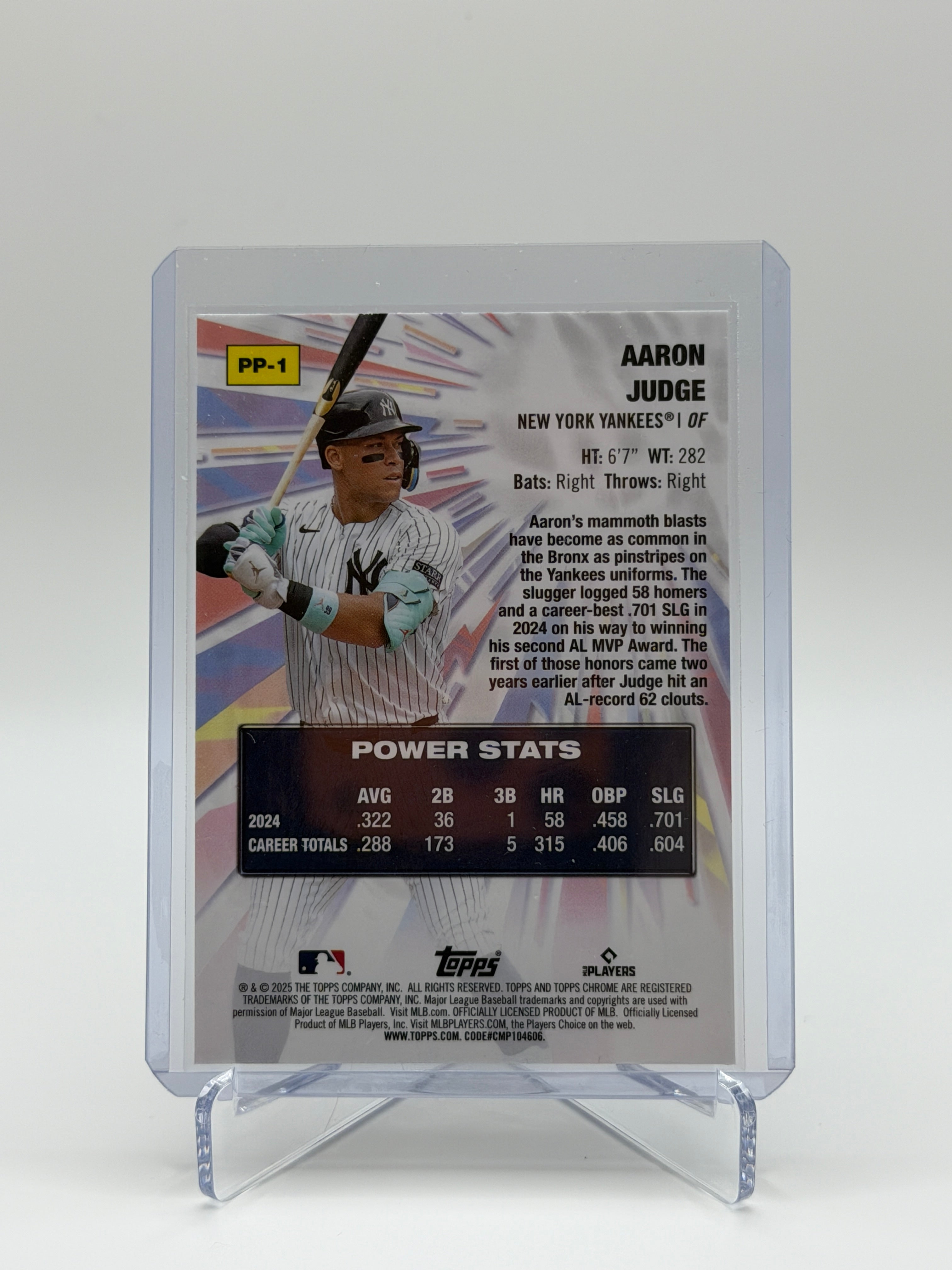 Aaron Judge Topps Chrome Power Player PP-1 2025