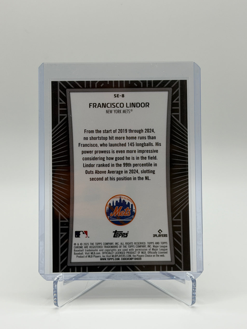 Francisco Lindor Topps Chrome Shadow Etch SP SE-8 2025