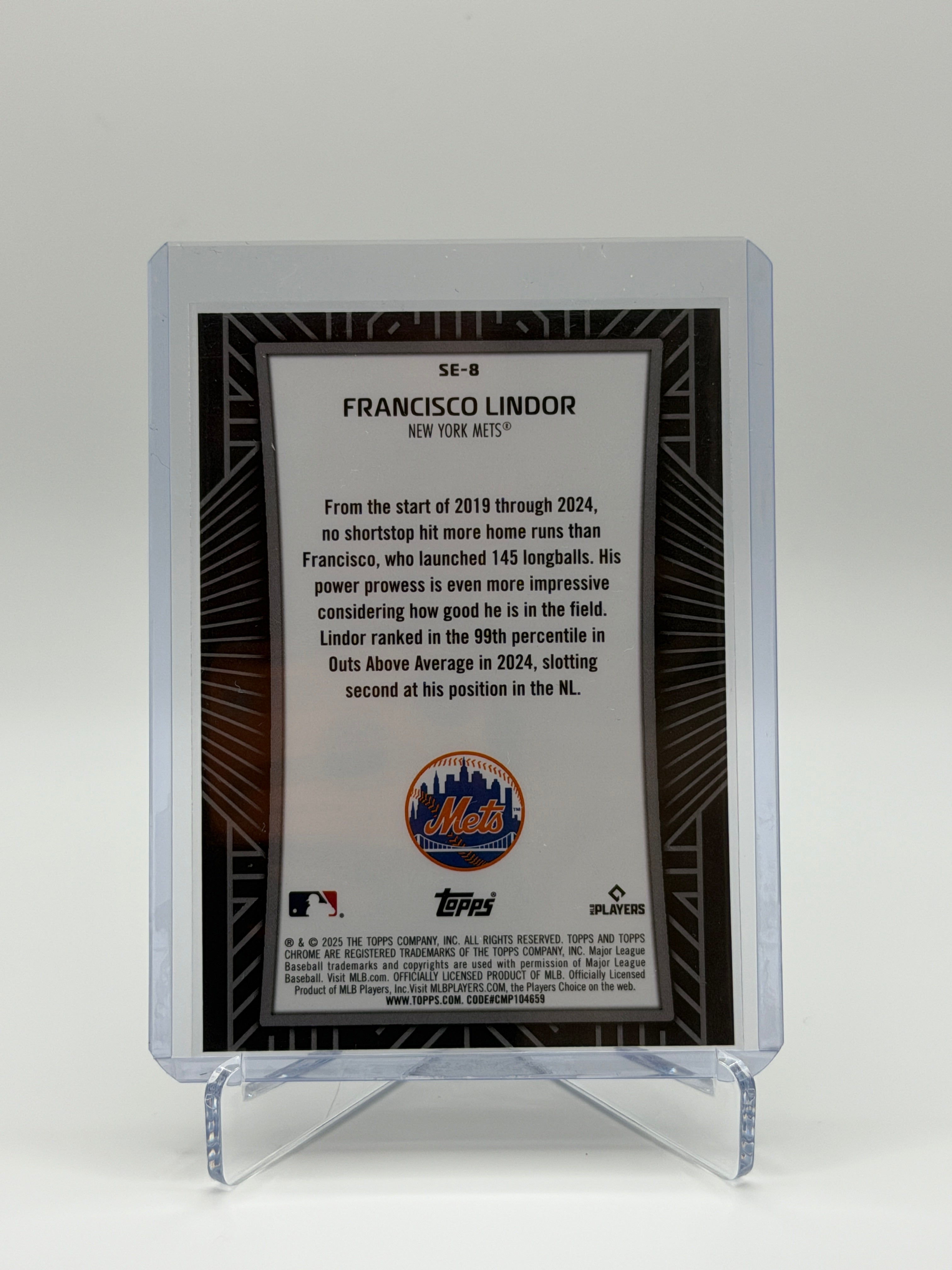 Francisco Lindor Topps Chrome Shadow Etch SP SE-8 2025