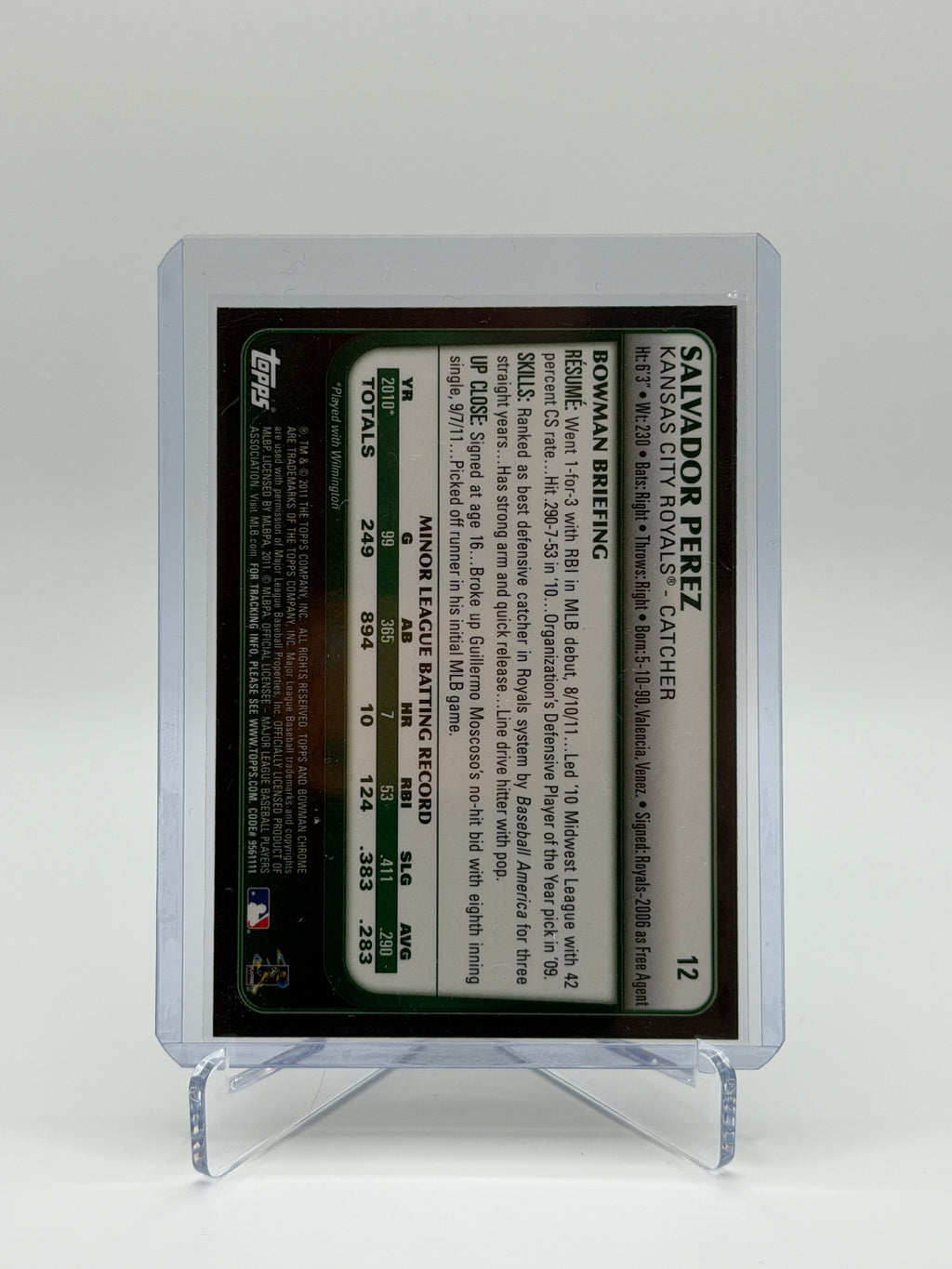 Salvador Perez RC Bowman Chrome #12 2011