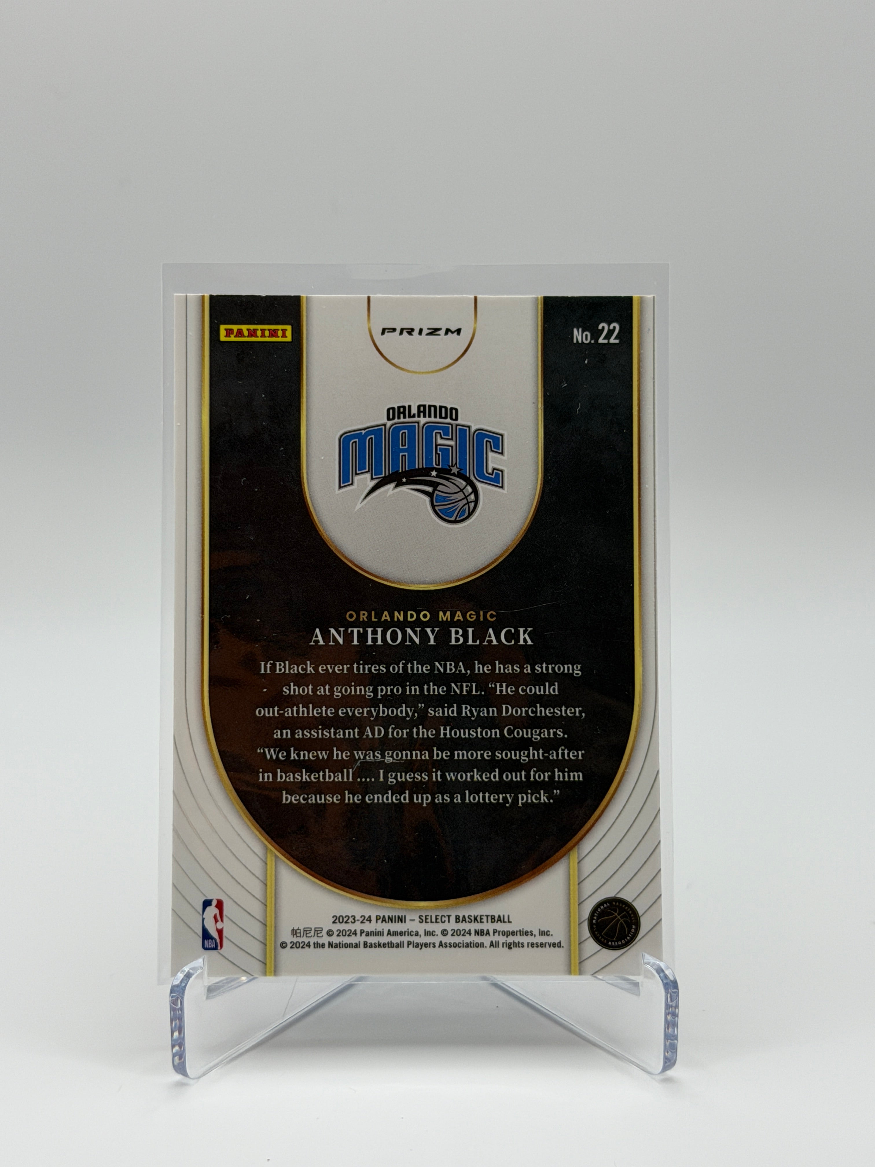 Anthony Black Select Red Neon Icon Prizm #22 2023-2024