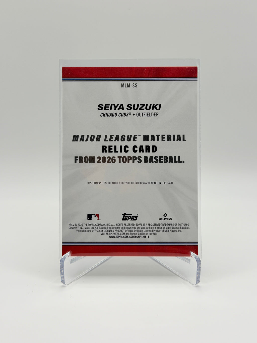 Seiya Susuki Game Used Patch Relic #MLM-SS 2026