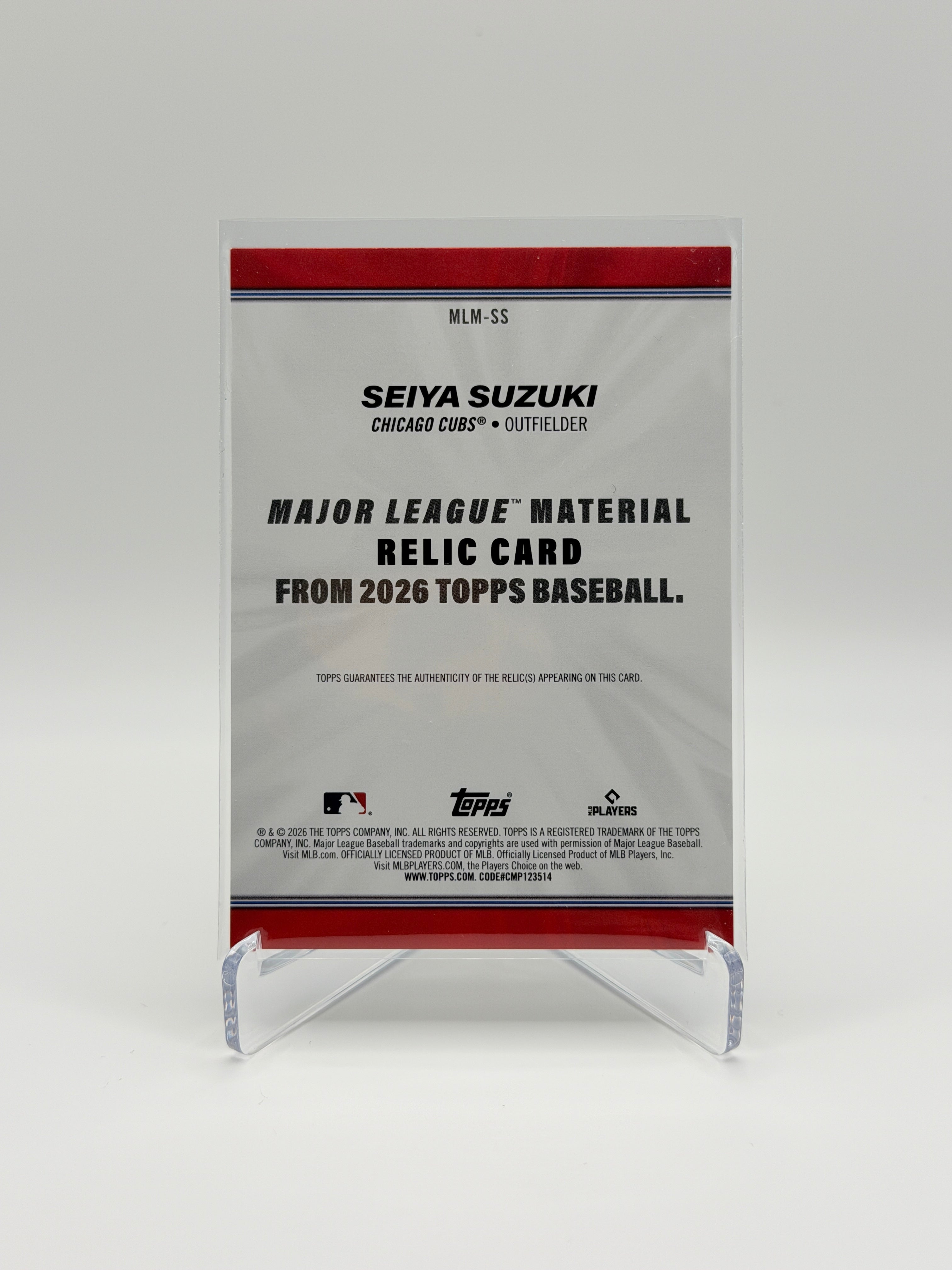 Seiya Susuki Game Used Patch Relic #MLM-SS 2026