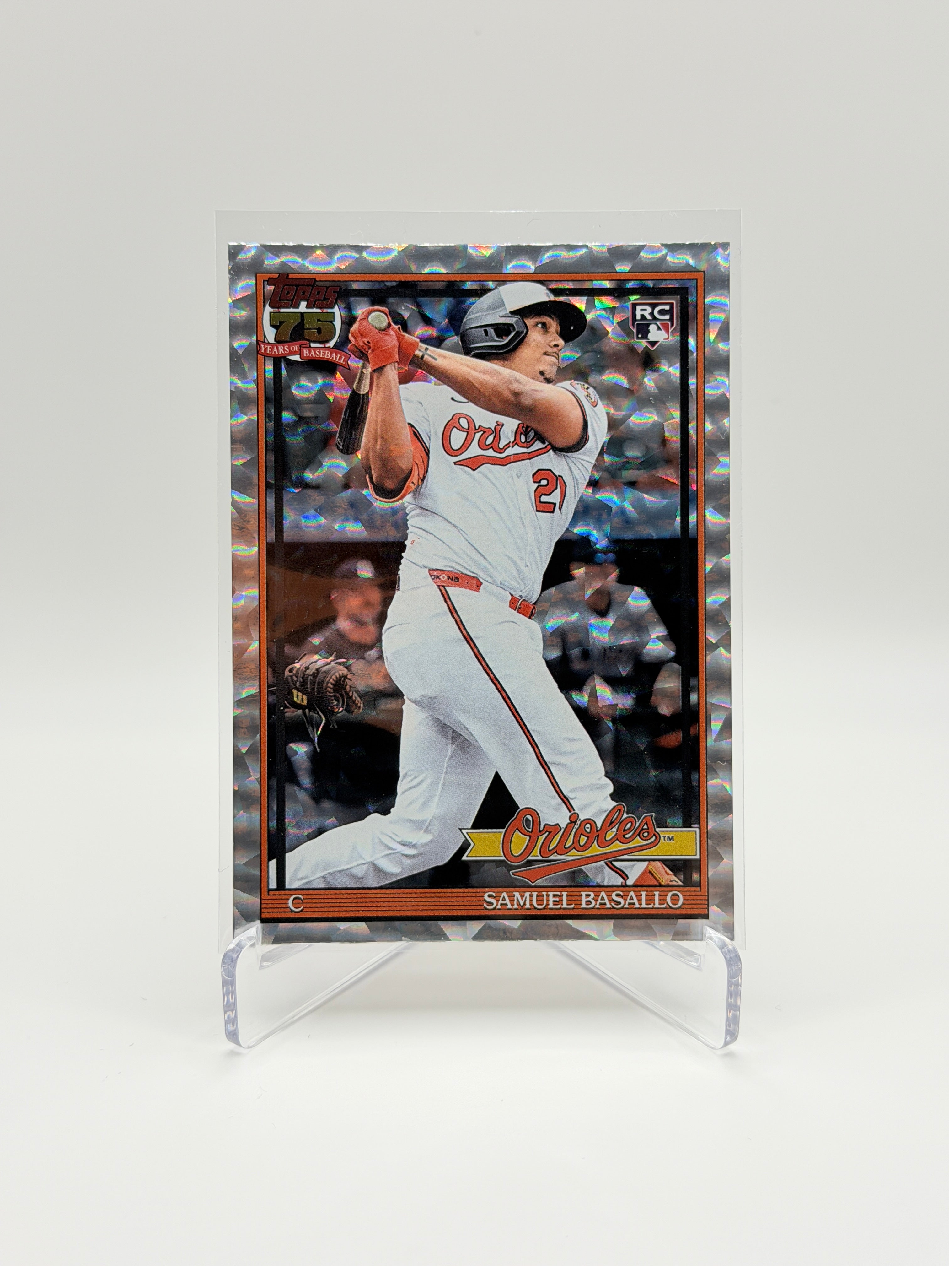 Samuel Basallo RC Silver Crackle Foil #T91-20 Topps Series 1 2026
