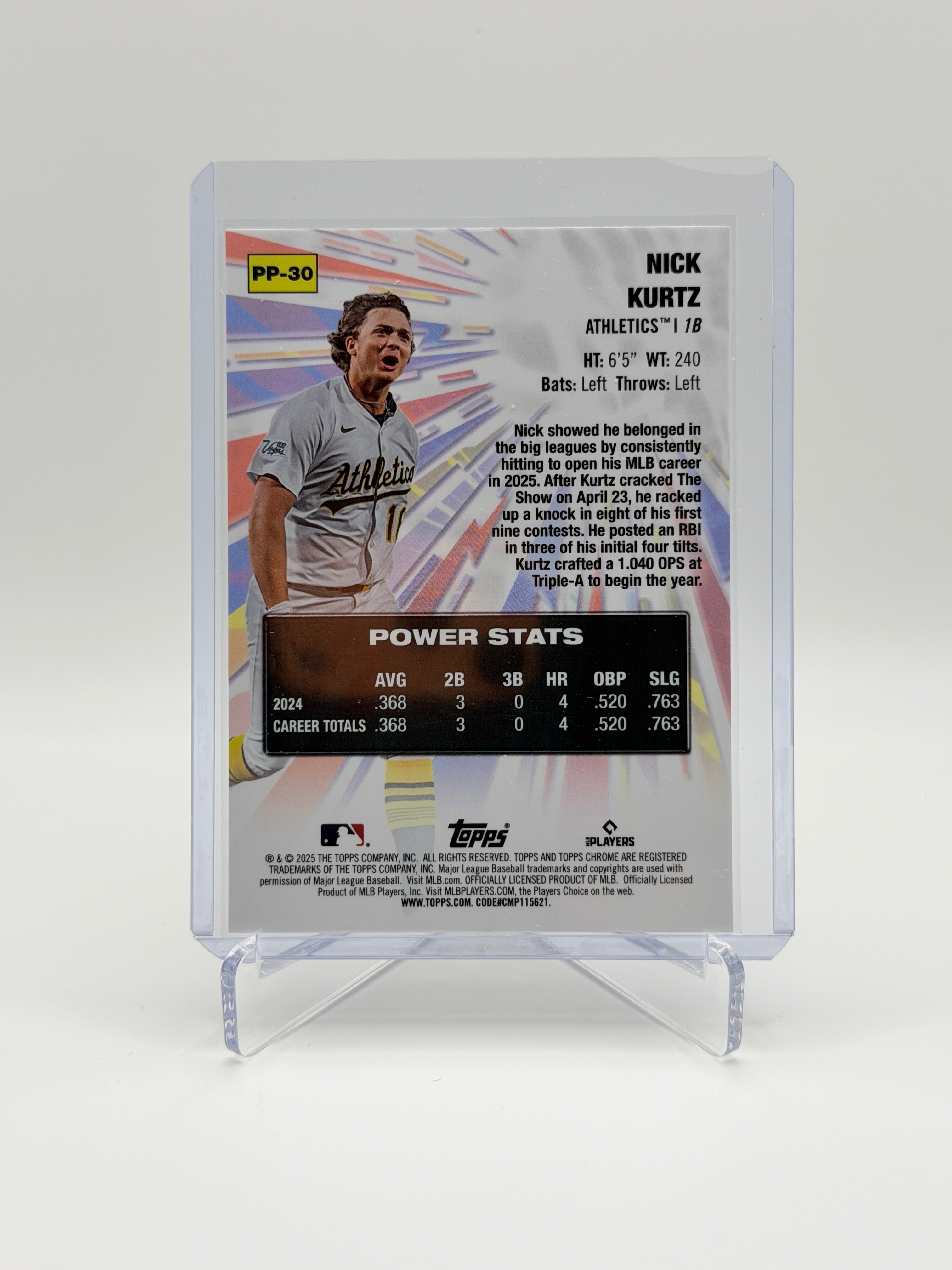 Nick Kurtz RC Power Players #PP-30 Topps Chrome 2025