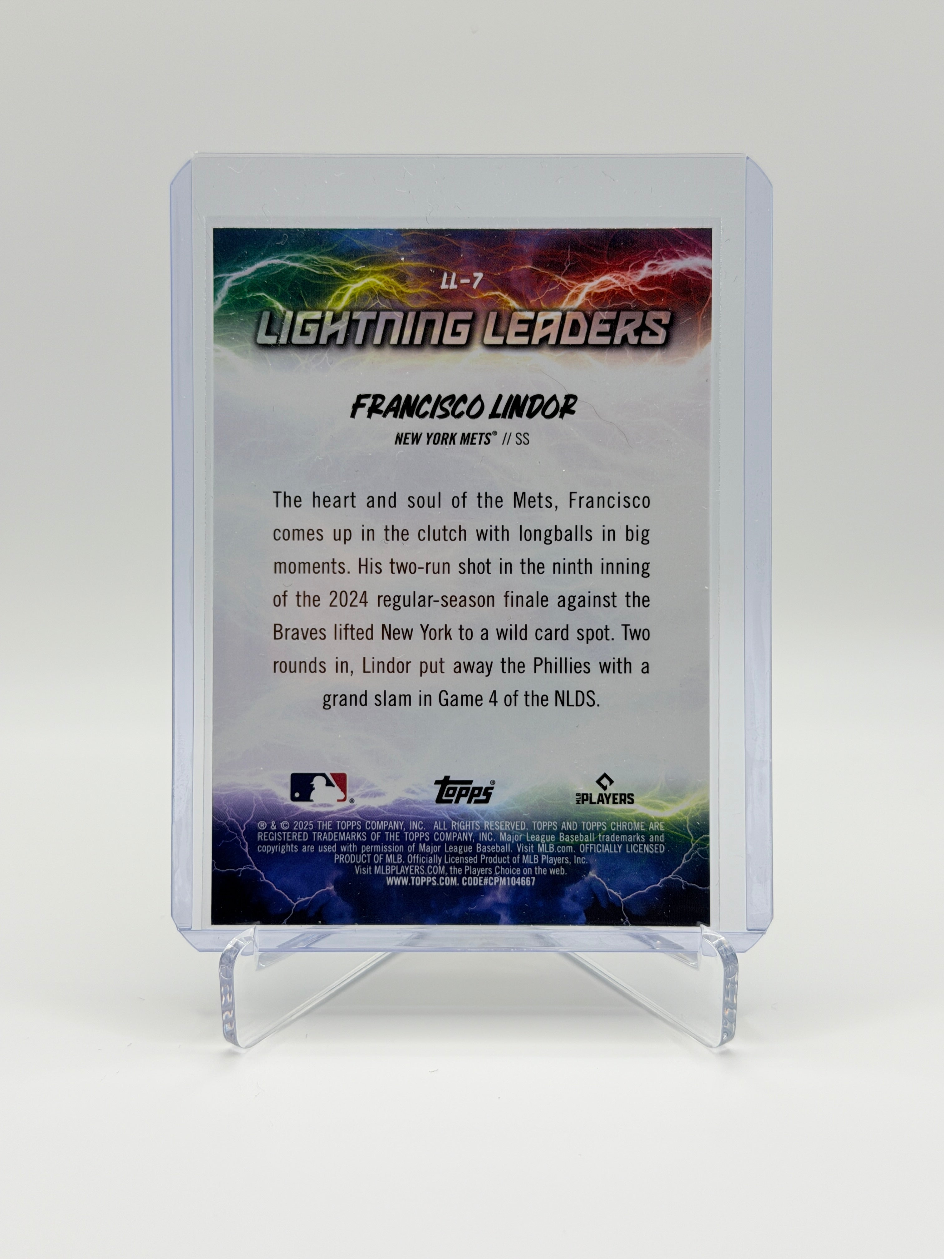 Francisco Lindor Lightning Leaders #LL-7 Topps Chrome 2025
