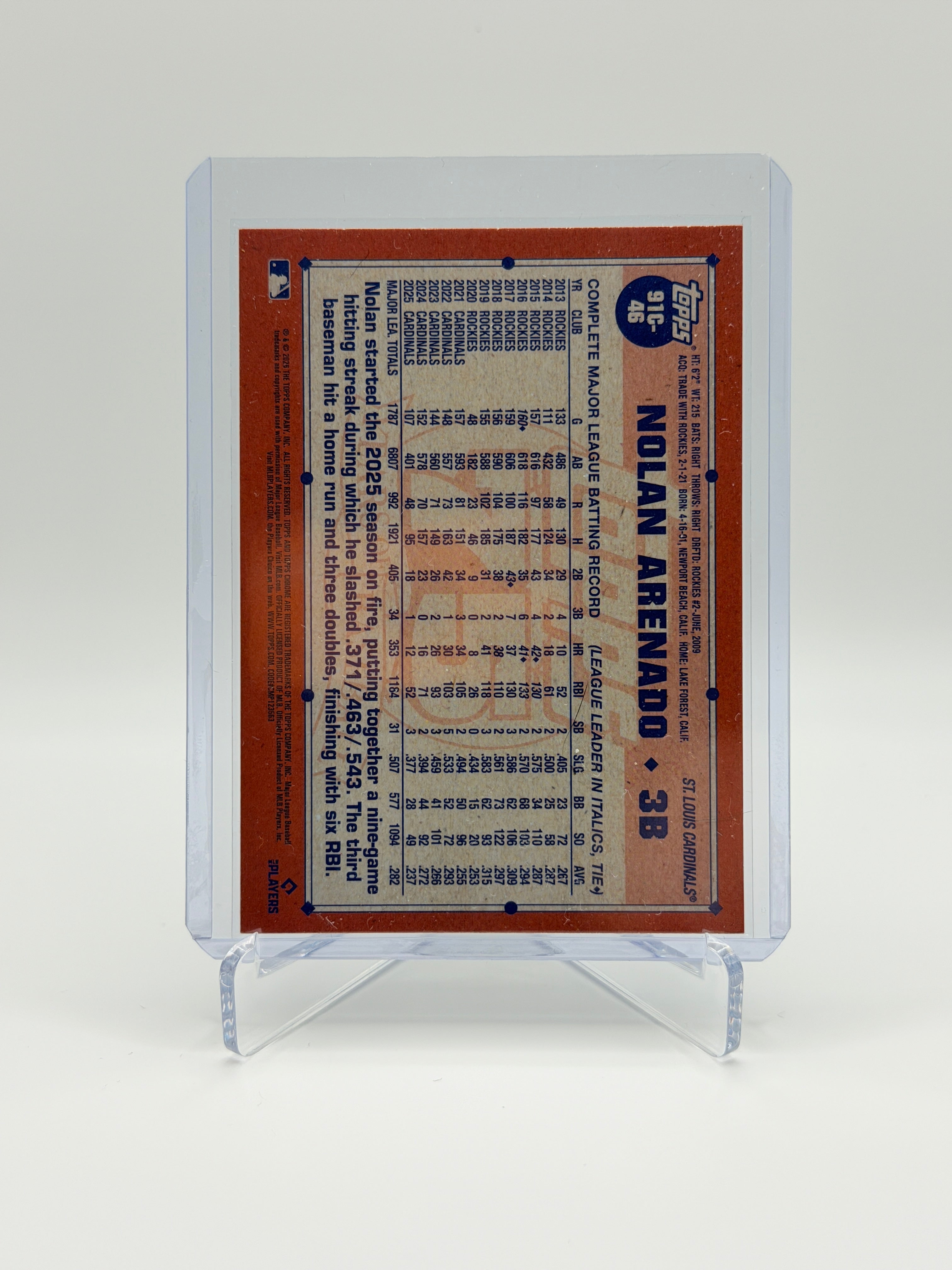 Nolan Arenado Blue Mojo /150 #91C-46 Topps Chrome 75th anniversary 2026