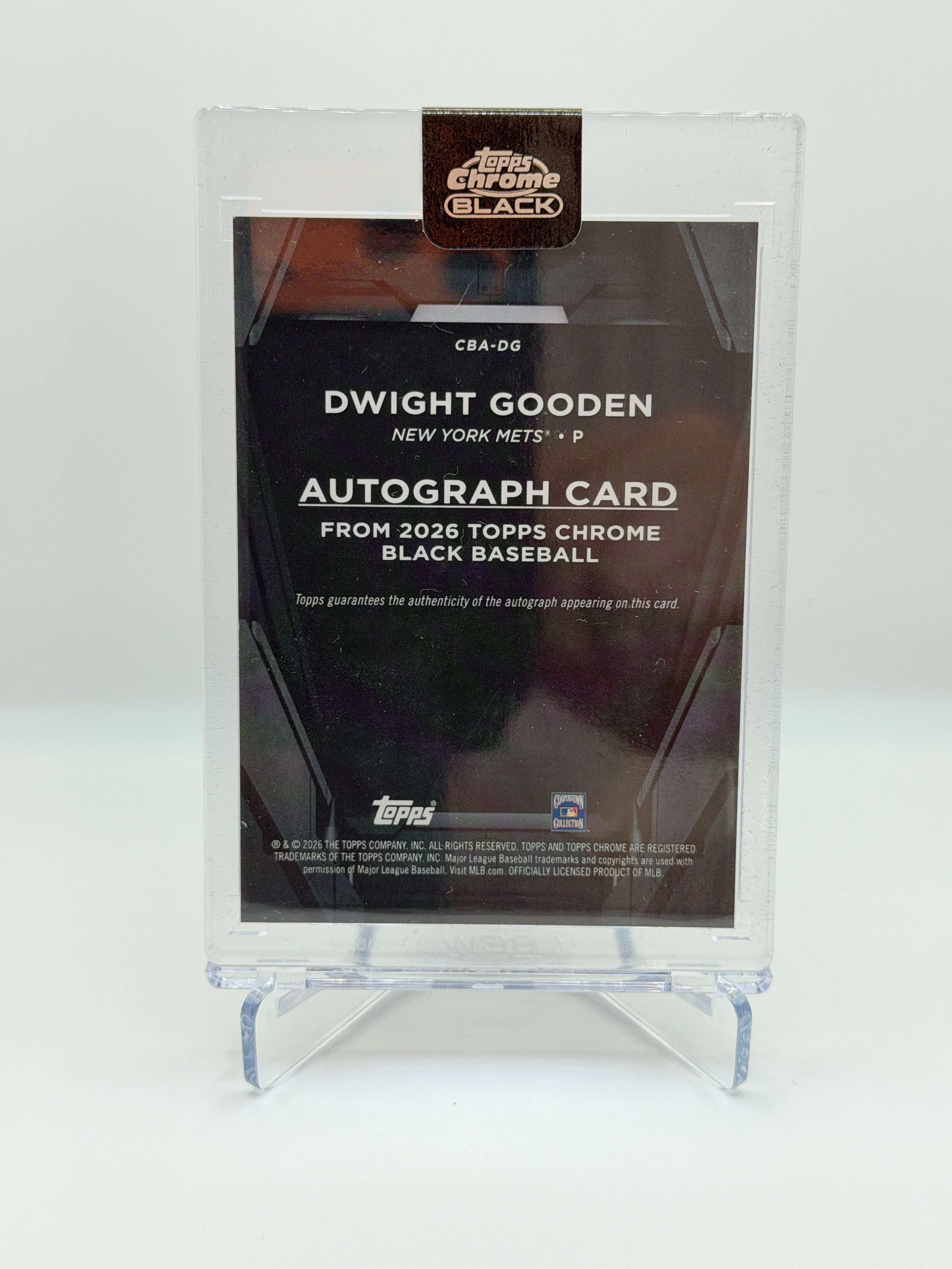 Dwight Gooden Auto on card CBA-DG Topps Chrome Black 2026