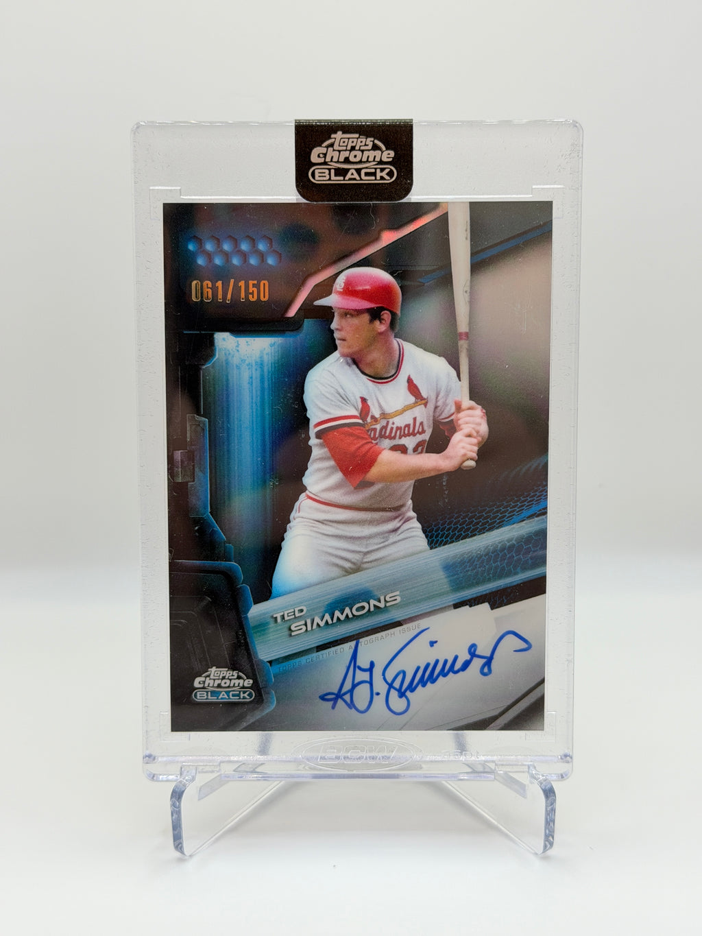 Ted Simmons Auto on card /150 CBA-TS Topps Chrome Black 2026