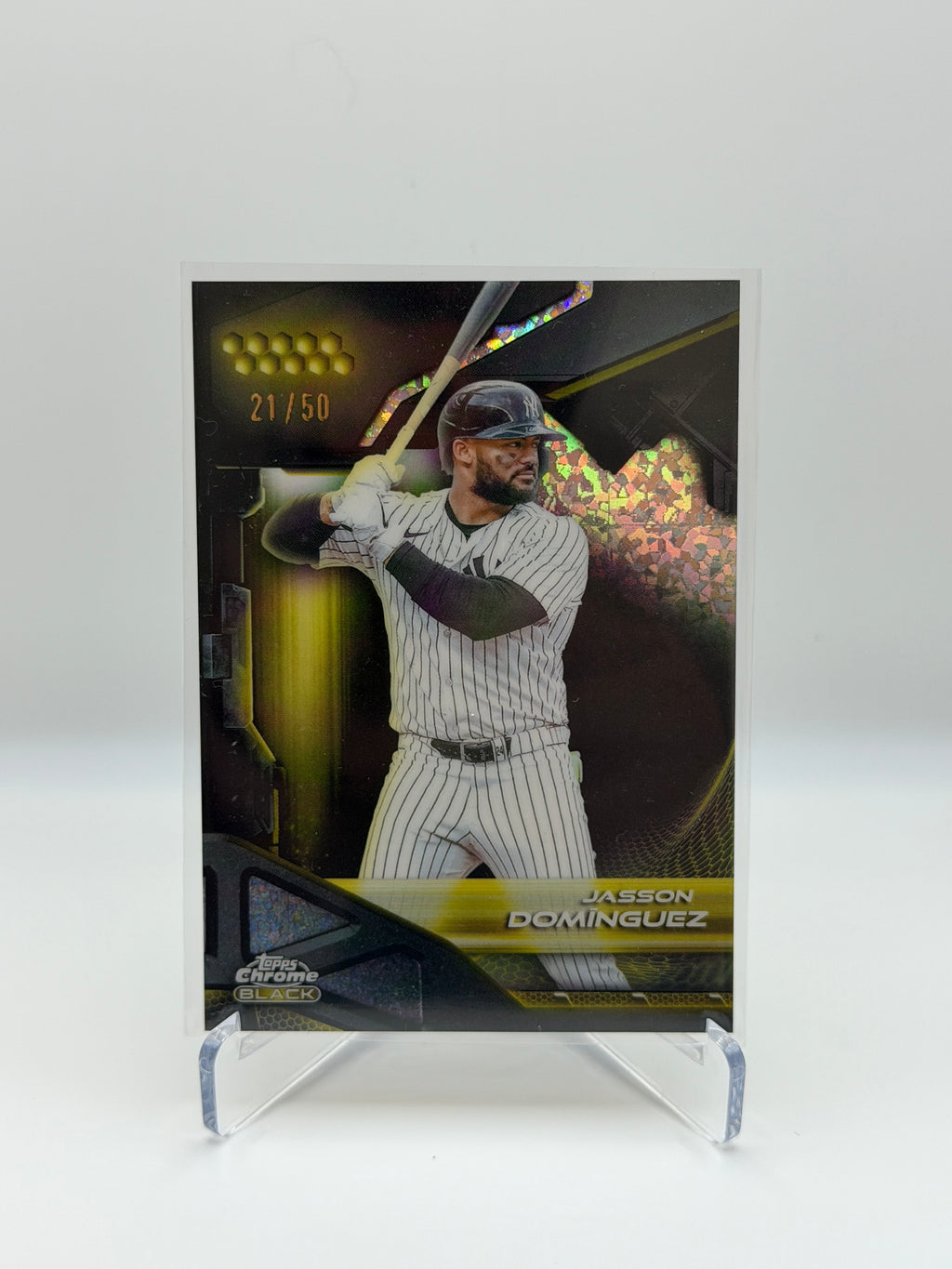Jasson Dominguez Gold Mini Diamond /50 #110 Topps Chrome Black 2026